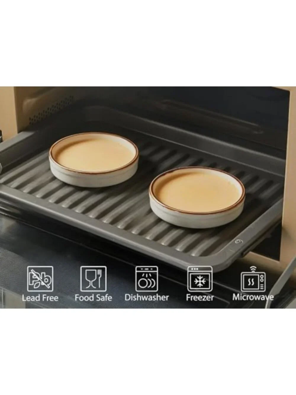 Set of 14 Oven Safe Ramekins - 4 oz Ceramic Souffle Dishes for Baking Desserts